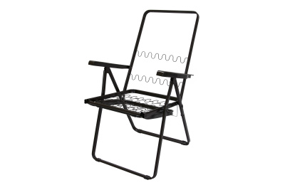 Кресло -шезлонг Леонардо 1 шт. в уп. (каркас коричневый, ткань корич.-сер. полоска) 