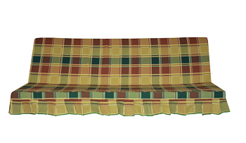 Мягкий элемент к садовым качелям ткань бордово-зелено-бежевая клетка