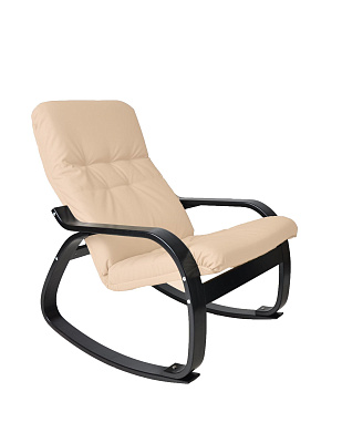 Кресло -качалка Сайма мебельная ткань (2 уп. каркас венге 1 уп., сиденье слоновая кость 1 уп.) 