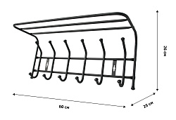 Вешалка настенная ВП6 6 крючков (черный)
