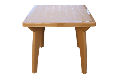 Стол пластиковый Луна квадратный (коричневый)