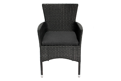 Набор мебели Аскер  (4 стула Аскер с под.+стол 120см, каркас черн, ротанг черн.) 