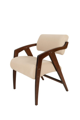 Кресло -стул Пенелопа №1 бежевая 1 уп (каркас орех антик, ткань Ultra Sand- бежевый)   
