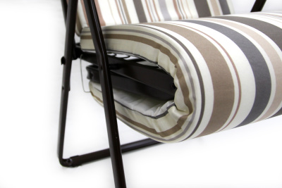 Кресло -шезлонг Леонардо 1 шт. в уп. (каркас коричневый, ткань корич.-сер. полоска) 